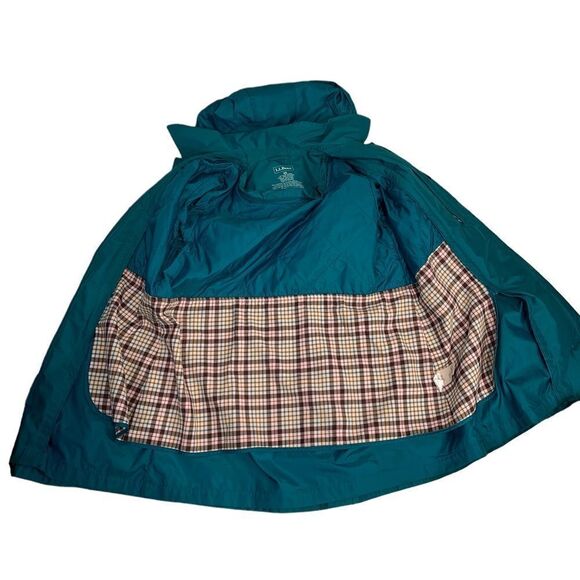 LL Bean Turquoise Raincoat with Wool liner - Picture 3 of 11